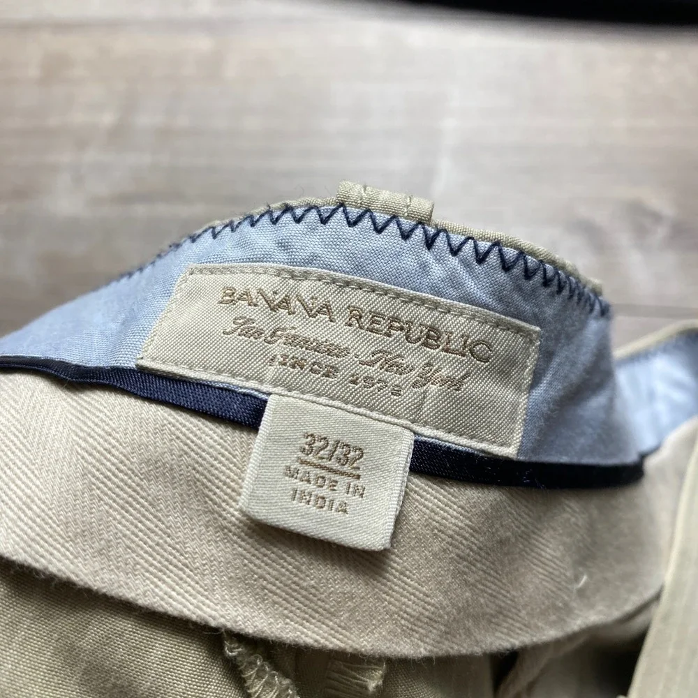 Banana Republic Pants Mens‎ 32x32 Tan Pinstripe Straight Leg Dress Trousers